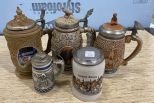 Five Collectible Beer Steins