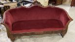 Victorian Style Foliate Carved Mahogany Sofa