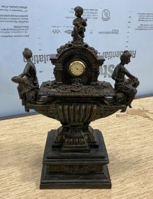 Reproduction Resin Ornate Mantle Figural Clock