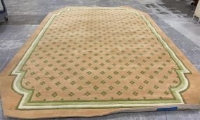 Large Gold Hand Woven Area Rug 9'8 x 13'10