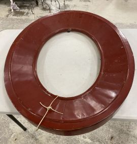 Red Painted Vintage Oval Frame