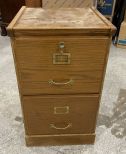 Two Drawer Oak File Cabinet