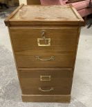 Two Drawer Oak File Cabinet