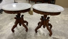 Pair of Mahogany Victorian Style Lamp Tables