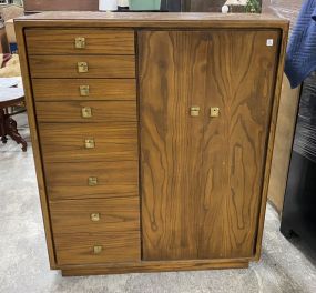 Vintage Oak Chifferobe Cabinet