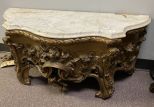 Antique Gold Gilt Marble Top Mirror Base