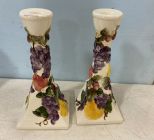 Pair of Porcelain Candle Sticks