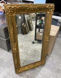 Antique Gold Gilt Wood Beveled Mirror