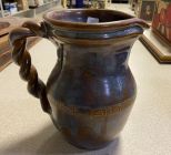 Mississippi Pottery Pitcher signed Stewart