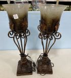 Pair of Decorative Candle Stick Style Lamps