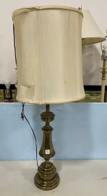 Mid Century Brass Candle Stick Lamp