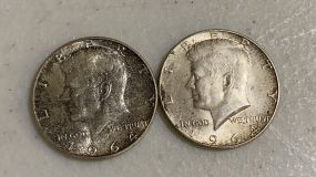 Two 1964 Kennedy Half Dollars