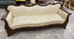 Antique Burl Mahogany Empire Sofa