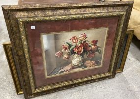 Large Framed Floral Flower Vase Print