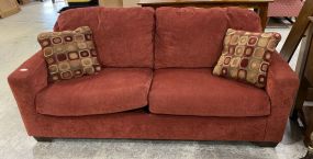 Modern Red Two Cushion Sofa