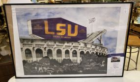 Signed Dannie Mills LSU Tiger Stadium Print