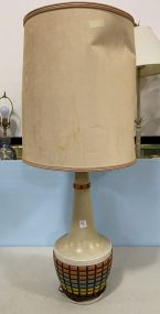 Large Pottery Mid Century Vase Lamp