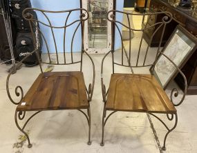 Pair of Wrought Iron Arm Chairs