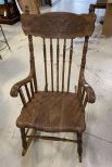 Vintage Oak Pressed Back Rocker