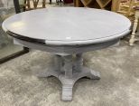 Painted Teal Pedestal Round Table