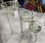 Metal Three Slot Planter Stand