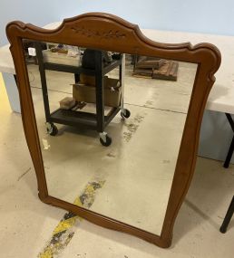 Mahogany Wood Framed Wall Mirror