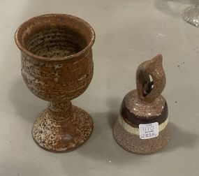 Ceramic Goblet Candle Holder and Bell