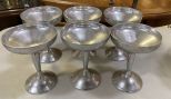 Silvertone Spain Metal Goblets 6 Total