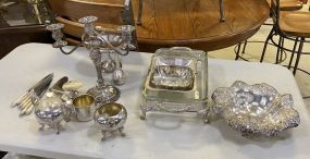Group of Serving Silver Plate Pieces