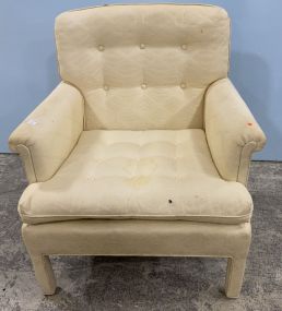 White Upholstered Arm Chair