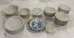 Group of Lotus Bowls, Mammoet Hotel Porselein Saucers, Bowls, and Other Misc Plates