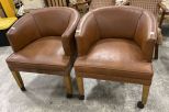 Pair of Vinyl Club Chairs