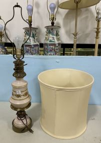 Porcelain and Brass Dresser Lamp