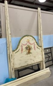Painted Distressed Four Poster Twin Bed