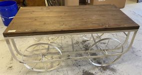 Metal Cart Style Coffee Table