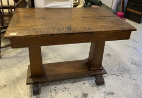 Early 20th Century Oak Library Table
