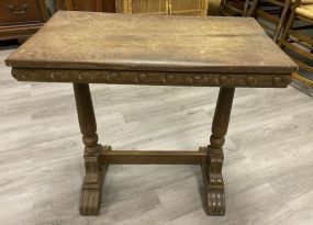 Vintage Oak Small Accent Table