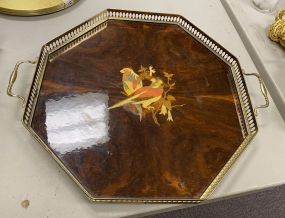 Polygon Burl Mahogany Serving Tray