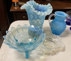 Four Pieces of Fenton Style Glassware