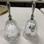 Pair of Crystal Glass Bells