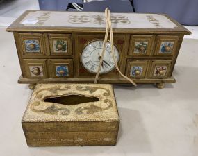 Florentine GE Clock and Florentine Kleenex Holder