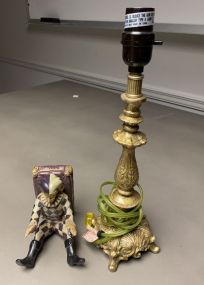 Gold Small Lamp and Clown Decorative