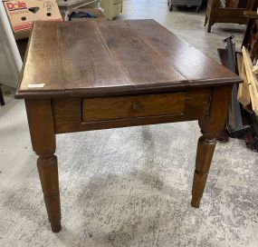 Large Oak Lamp Table