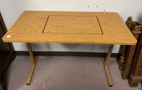 Modern Oak Finish Sewing Table