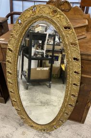 Vintage Wood Framed Mirror