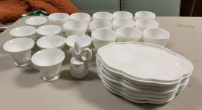 Milk Glass Luncheon Plates and Cups