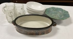 Pottery Bowls, White Bowls, Glass Mugs