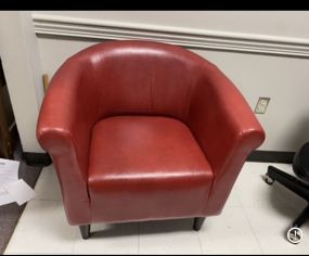 Red Vinyl Club Chair