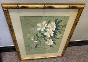 Floral Print with Bamboo Style Frame