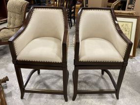 Pair of Contemporary Swivel Bar Stools